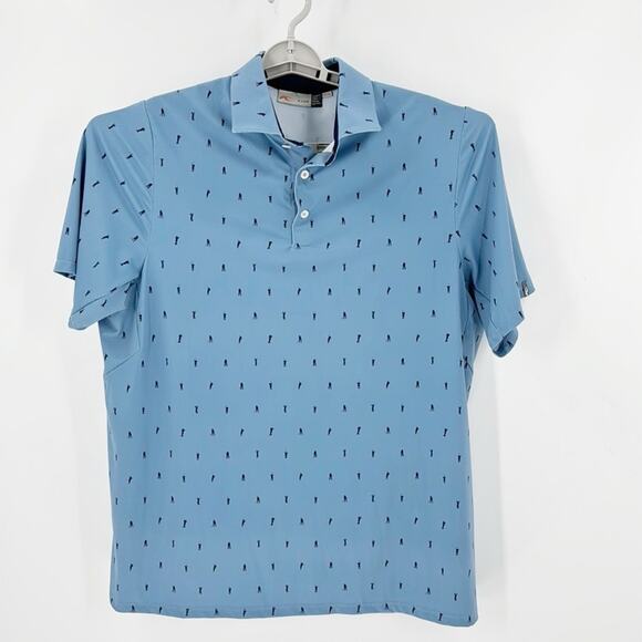 KJUS Men's Golfer Short-Sleeve Polo comfort fit cactus print UPF 50 size XL - Picture 1 of 9